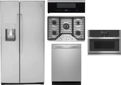 5 Piece Package Includes Refrigerator, Cooktop, Wall Oven, Microwave And Dishwasher